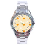 Pumpkin and boo crew halloween  Stainless Steel Analogue Watch Front