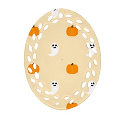 Pumpkin And Boo Crew Halloween  Ornament (oval Filigree) by Safari