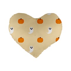 Pumpkin and boo crew halloween  Standard 16  Premium Heart Shape Cushions