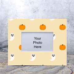 Pumpkin and boo crew halloween  White Tabletop Photo Frame 4 x6 