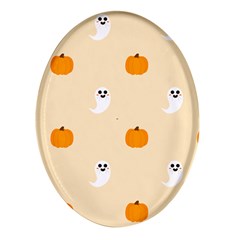 Pumpkin and boo crew halloween  Oval Glass Fridge Magnet (4 pack)