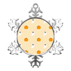 Pumpkin and boo crew halloween  Metal Small Snowflake Ornament