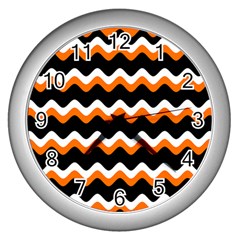 Halloween Wavy 20240926 161241 0000 Wall Clock (silver) by Safari