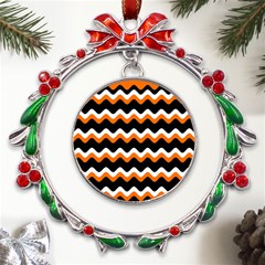 Halloween Wavy 20240926 161241 0000 Metal X mas Wreath Ribbon Ornament