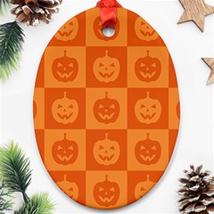 Seamless Halloween Pattern With Smiling Pumpkin 20240926 161520 0000 Ornament (oval)