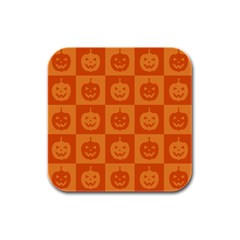 Seamless Halloween Pattern With Smiling Pumpkin 20240926 161520 0000 Rubber Square Coaster (4 Pack) by Safari