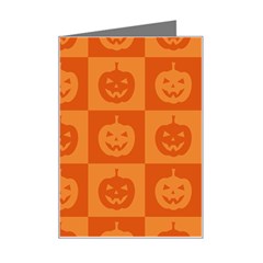 Seamless Halloween Pattern With Smiling Pumpkin 20240926 161520 0000 Mini Greeting Card by Safari