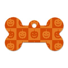 Seamless Halloween Pattern With Smiling Pumpkin 20240926 161520 0000 Dog Tag Bone (two Sides) by Safari