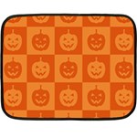 Seamless Halloween Pattern With Smiling Pumpkin 20240926 161520 0000 Two Sides Fleece Blanket (Mini) 35 x27  Blanket Back