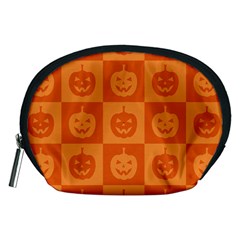 Seamless Halloween Pattern With Smiling Pumpkin 20240926 161520 0000 Accessory Pouch (medium) by Safari