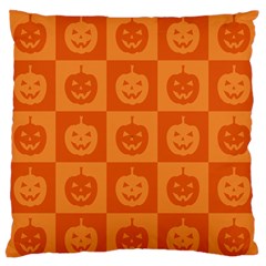 Seamless Halloween Pattern With Smiling Pumpkin 20240926 161520 0000 Large Premium Plush Fleece Cushion Case (two Sides) by Safari