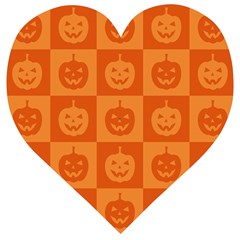 Seamless Halloween Pattern With Smiling Pumpkin 20240926 161520 0000 Wooden Puzzle Heart by Safari