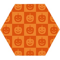 Seamless Halloween Pattern With Smiling Pumpkin 20240926 161520 0000 Wooden Puzzle Hexagon by Safari