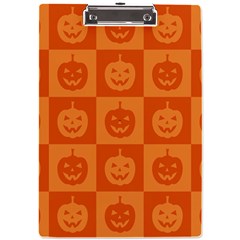 Seamless Halloween Pattern With Smiling Pumpkin 20240926 161520 0000 A4 Acrylic Clipboard by Safari