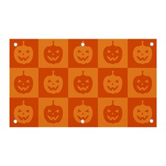 Seamless Halloween Pattern With Smiling Pumpkin 20240926 161520 0000 Banner And Sign 5  X 3  by Safari