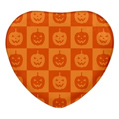 Seamless Halloween Pattern With Smiling Pumpkin 20240926 161520 0000 Heart Glass Fridge Magnet (4 Pack) by Safari