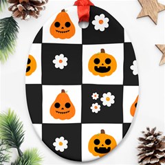 Seamless Halloween Pattern With Smiling Pumpkin 20240926 161714 0000 Ornament (oval)