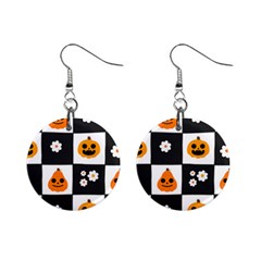 Seamless Halloween Pattern With Smiling Pumpkin 20240926 161714 0000 Mini Button Earrings by Safari