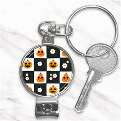 Seamless Halloween Pattern With Smiling Pumpkin 20240926 161714 0000 Nail Clippers Key Chain by Safari