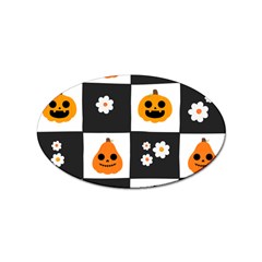 Seamless Halloween Pattern With Smiling Pumpkin 20240926 161714 0000 Sticker (oval) by Safari