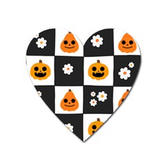 Seamless Halloween Pattern With Smiling Pumpkin 20240926 161714 0000 Heart Magnet by Safari