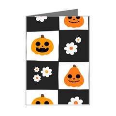 Seamless Halloween Pattern With Smiling Pumpkin 20240926 161714 0000 Mini Greeting Card by Safari