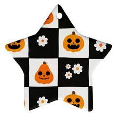 Seamless Halloween Pattern With Smiling Pumpkin 20240926 161714 0000 Star Ornament (two Sides) by Safari