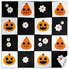 Seamless Halloween Pattern With Smiling Pumpkin 20240926 161714 0000 Canvas 20  X 20  by Safari