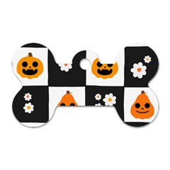 Seamless Halloween Pattern With Smiling Pumpkin 20240926 161714 0000 Dog Tag Bone (one Side) by Safari