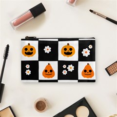 Seamless Halloween Pattern With Smiling Pumpkin 20240926 161714 0000 Cosmetic Bag (small) by Safari