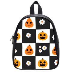 Seamless Halloween Pattern With Smiling Pumpkin 20240926 161714 0000 School Bag (small) by Safari