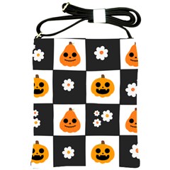 Seamless Halloween Pattern With Smiling Pumpkin 20240926 161714 0000 Shoulder Sling Bag by Safari