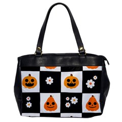 Seamless Halloween Pattern With Smiling Pumpkin 20240926 161714 0000 Oversize Office Handbag by Safari