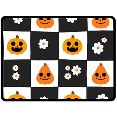 Seamless Halloween Pattern With Smiling Pumpkin 20240926 161714 0000 Fleece Blanket (large) by Safari