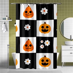 Seamless Halloween Pattern With Smiling Pumpkin 20240926 161714 0000 Shower Curtain 48  X 72  (small)  by Safari