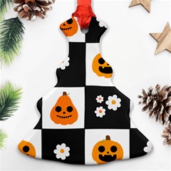 Seamless Halloween Pattern With Smiling Pumpkin 20240926 161714 0000 Christmas Tree Ornament (two Sides)