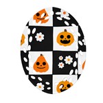 Seamless Halloween Pattern With Smiling Pumpkin 20240926 161714 0000 Oval Filigree Ornament (Two Sides) Front