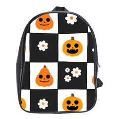 Seamless Halloween Pattern With Smiling Pumpkin 20240926 161714 0000 School Bag (xl) by Safari