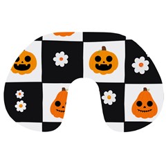 Seamless Halloween Pattern With Smiling Pumpkin 20240926 161714 0000 Travel Neck Pillow by Safari