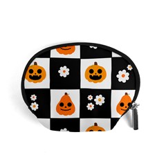 Seamless Halloween Pattern With Smiling Pumpkin 20240926 161714 0000 Accessory Pouch (small) by Safari