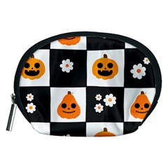 Seamless Halloween Pattern With Smiling Pumpkin 20240926 161714 0000 Accessory Pouch (medium) by Safari