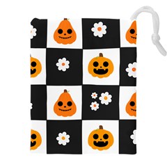 Seamless Halloween Pattern With Smiling Pumpkin 20240926 161714 0000 Drawstring Pouch (4xl) by Safari