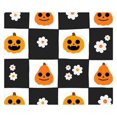 Seamless Halloween Pattern With Smiling Pumpkin 20240926 161714 0000 Premium Plush Fleece Blanket (small) by Safari