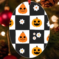 Seamless Halloween Pattern With Smiling Pumpkin 20240926 161714 0000 Uv Print Acrylic Ornament Oval by Safari