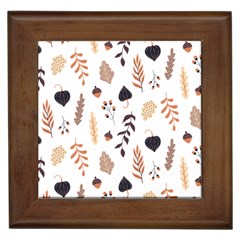 Autumn Seamless Leaves Pattern  Framed Tile by Safari