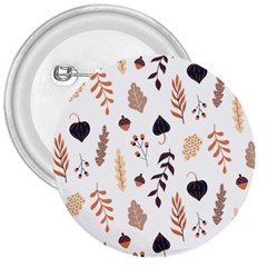 Autumn Seamless Leaves Pattern  3  Buttons by Safari