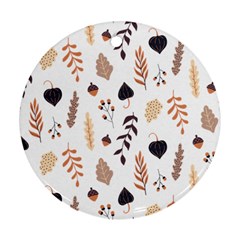 Autumn Seamless Leaves Pattern  Ornament (round) by Safari