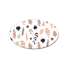 Autumn Seamless Leaves Pattern  Sticker (oval) by Safari