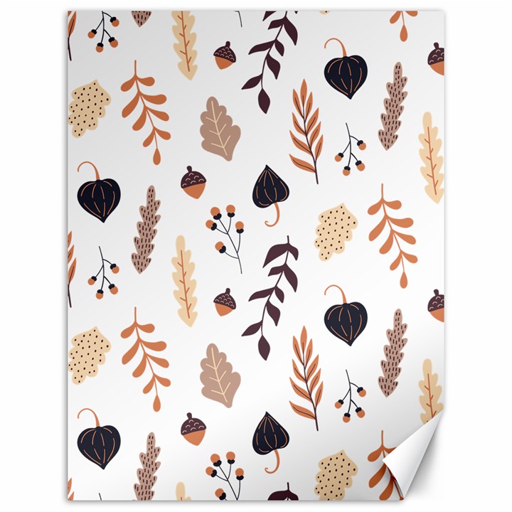 Autumn Seamless Leaves Pattern  Canvas 12  x 16 