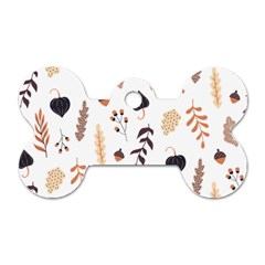 Autumn Seamless Leaves Pattern  Dog Tag Bone (one Side)